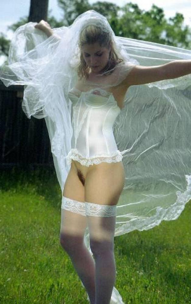 Cute bride in a wedding dress without panties 22 photo