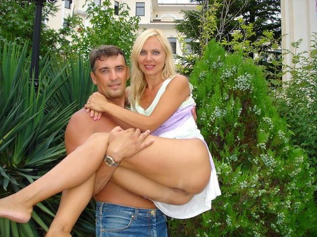 Blonde milf in a beautiful linen and silk stockings fucks with husband 2 photo